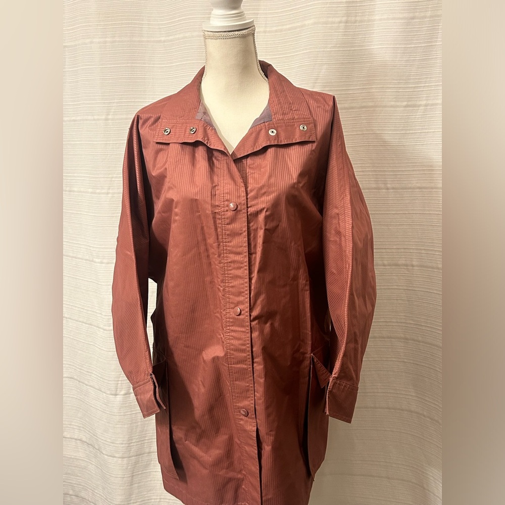 J.  Gallery Size XS Trench Coat Button Mauve Long Sleeve Lined Pocket
